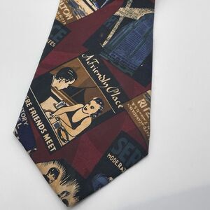 Vtg Bugle Boy Mens Tie Art Deco Ritz Carlton Roosevelt‎ Hotel 3 3/4" X 58.5" USA